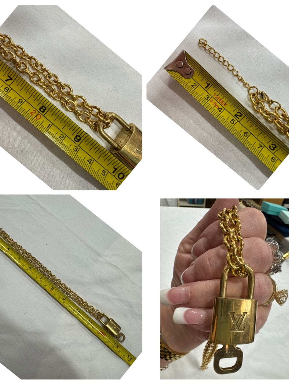 Authentic Louis Vuitton Padlock Pendant with unbranded stainless steel chain 18” - Picture 4 of 4
